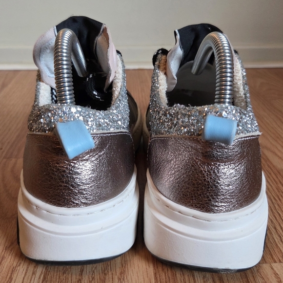 Piranha Low Top Distressed Glittery Leather Casual Sneakers Shoes Size EU 37 - Picture 6 of 16